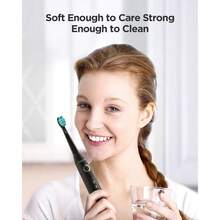 Fairywill Electric Toothbrush, 6 Brush Heads With Holder, 5 Modes, Smart Timer, Extra Long Life - Black - View 6