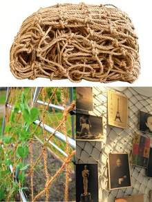 Natural Jute Climbing Net, Suitable For Climbing Plants And Beans, Outdoor Garden Decor, Indoor Plant Support, Simple Garden Fencing, Patio Decor, Yard, Wall Decor, Garden Decor, Balcony Decor, Plant Trellis, Outdoor Decor, Flower Stand, Garden Fence, Wedding Decor, Spring Gardening, Easter Decor Gift, New Year Gift