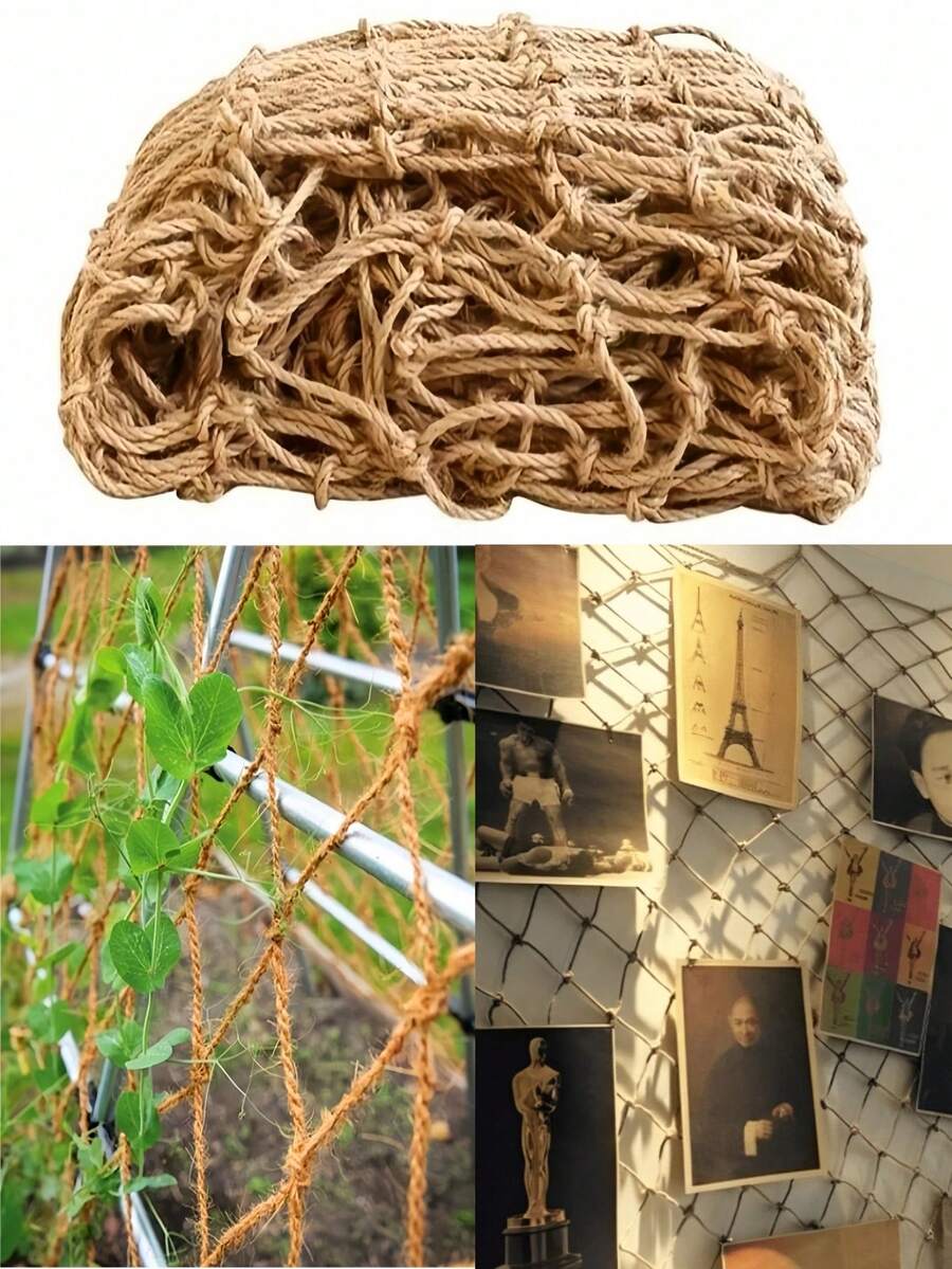 Natural Jute Climbing Net, Suitable For Climbing Plants And Beans, Outdoor Garden Decor, Indoor Plant Support, Simple Garden Fencing, Patio Decor, Yard, Wall Decor, Garden Decor, Balcony Decor, Plant Trellis, Outdoor Decor, Flower Stand, Garden Fence, Wedding Decor, Spring Gardening, Easter Decor Gift, New Year Gift