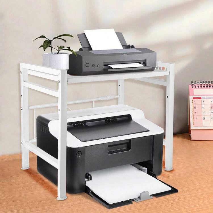 Microwave Holder With Hooks, Microwave Shelf, Two-Tier Design, Made Of Reinforced Carbon Steel, Non-Slip, Anti-Tip, Extendable, Height-Adjustable, White/Black - White - View 5