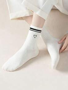 1/10/20/30/40 Pairs Random Candy Heart Pattern Casual All-Match Soft Breathable Deodorizing Unisex Ankle Socks, Suitable For Autumn/Winter, Sports, Campus, Daily Wear - Multicolor - View 3