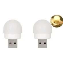 2pcs/6pcs/10pcs USB Night Light, Student Dormitory Bedroom Bedside Emergency Portable Eye-Caring Mini LED Round Lamp