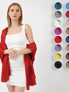 1pc Fashion Evening Dress Shawl, Lightweight Shawl, Extra Long Bridal Shawl For Women, Suitable For Wedding Party - A - View 12