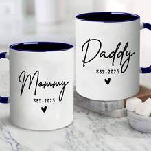 2件套2025年新生儿父母马克杯套装，送给新生儿父母的礼物，2025年准父母礼物，宝宝性别揭晓/怀孕公告礼物，送给新手爸妈的礼物，情人节/开学礼物 - 彩色 - 查看 19