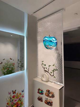 花草草地、海洋与苹果自粘式卫生间、浴室、冰箱、客厅、卧室墙贴，圣诞氛围装饰