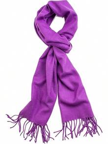 Soft Luxurious Classic Cashmere Feel Winter Scarf With Box, Cozy Warm Scarf - 紫色禮物 - 查看 1
