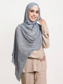 1 Khăn choàng tua rua xếp ly Modal trơn màu dành cho nữ, Khăn trùm đầu thường ngày, Khăn choàng giữ ấm chống nắng Hijab dùng khi mặc váy - nhiều màu - Xem 7