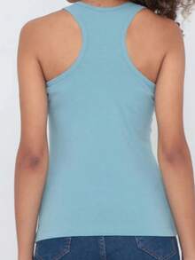 Plain Knitted Fabric Holiday Daily Sports & Fitness - 淺藍色 - 查看 2