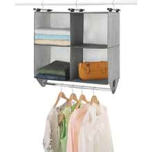 Whitmor 4-Section Closet Organizer W/Rod - Red and White - View 6