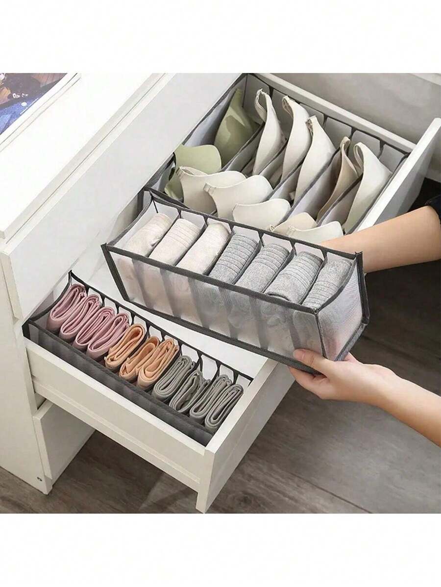 1 قطعة/3 قطع حقيبة تخزين قماشية، حقيبة تخزين ملابس داخلية وسراويل وملابس مريحة للاستخدام المنزلي، أقسام تخزين في الأدراج، صندوق تخزين الجينز، أساسيات غرفة السكن، منظم ملابس وتخزين في خزانة غرفة النوم