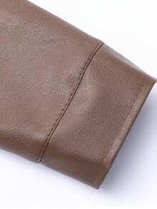 Chaqueta de cuero de motocicleta de moda para hombres, adecuada para caminar, montar en motocicleta y fiestas, color negro para primavera - Negro - Ver 4