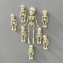 Ensemble de crânes, 1 pièce Sculptures de crânes amusants à articulations mobiles imprimées en 3D, avec aimant, convient pour la décoration de cuisine et de restaurant, décoration de chambre, Halloween et Noël.