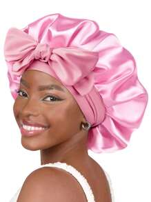 1pc Luxurious Satin & Silk Bonnet For Sleeping - Adjustable Comfort Fit With Tie Band - Unisex Night Hair Protection For Men & Women Home Bathroom Decor Spring Summer Autumn Winter Shower Towels For Beauty Salon, Hotel Sports,Home Essentials, Towel, Skin Care