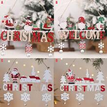 1 pièce/4 pièces/6 pièces Décoration de Noël en bois à suspendre à la porte, utilisée pour décorer les murs de la famille, les arbres de Noël. Cadeaux de Noël et du Nouvel An