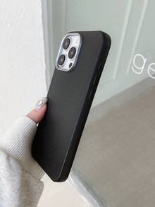 极简时尚白色、灰色、黑色仿皮纹理手机壳，防指纹、防水、防汗，超薄柔软触感，手机保护套，兼容三星 17 Pro Max、13/14/15/16/16 Plus/16 Pro Max - 黑色 - 查看 7