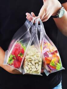 1/5 Stücke wiederverwendbare wiederverschließbare Lebensmittel-Aufbewahrungsbeutel - Dicke transparente Plastik-Reißverschlussbeutel, vollständiger Reißverschluss, stehend, geeignet für Gefrierfach, ideal für Snacks, Nüsse, Samen, Süßigkeiten, Tee, Nudeln, Getreide, Pilze und mehr - strapazierfähige Küchen-Aufbewahrungsbeutel für Reisen, Verpackung und Küche