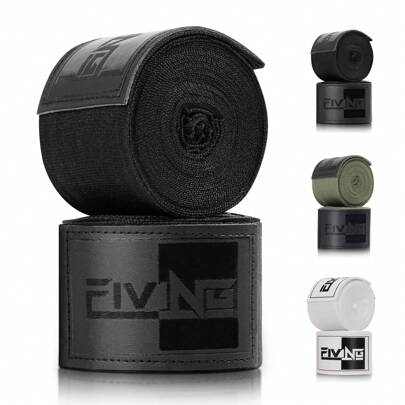FIVING 1 Pair 177.17 Inch Boxing Hand Wraps - Synthetic Leather, Polyester, Suitable For MMA, Muay Thai And Kickboxing, Provides Support And Protection For Boxing Techniques, Martial Arts Training | Lightweight Fabric | Soft Athletic Bandages