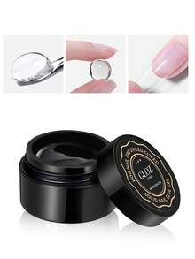 GLOZ Solid Nail Glue Gel For False Tips, 15g Strong Adhesion For Press On Acrylic Tips, Clear Hard Gel 3D Sculpting For Nail Art, UV Light Cured