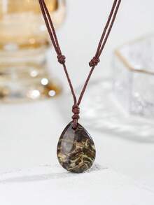 1 件天然疗愈紫水晶、粉水晶宝石手工编织吊坠饰品水晶项链能量护身符珠宝适合朋友聚会礼物 - 編織水滴 - 查看 16