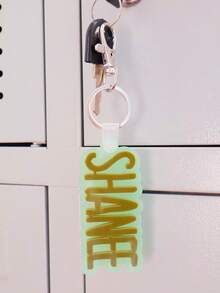 1pc Acrylic Personalized Name Tag Keychain, Perfect Gift For Family And Friends, Colorful, Cute, Kawaii, Millennium Style, Fashionable, Unisex, Casual, Customizable, Ideal Gift For Him/Her - Steel Keychain + White Buckle - View 40