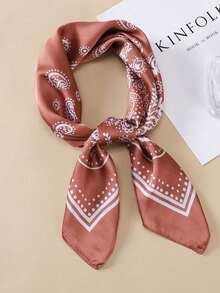 1条新款波西米亚风时尚佩斯利印花头巾，春夏女士头巾，防晒围巾，度假披肩，适合日常和度假佩戴，圣诞节，情人节发帽 - 彩色 - 查看 10