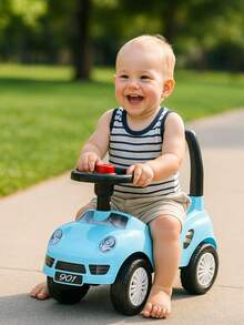 ATENTU Carrinho Andador Passeio Totokinha Infantil Com Buzina - Azul - Visão 2