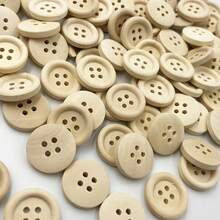 50 Piezas de Botones de Madera Redondos, Botones de Costura de Color Natural con 4 Agujeros, Botones Surtidos de Madera para Manualidades, para Coser Accesorios de Ropa, Manualidades DIY y Botones Decorativos.