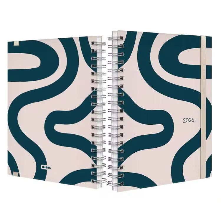 iscool Weekly Planner Plus 2026 Urban Flow Gestural Colors - Petroleum Blue - View 2
