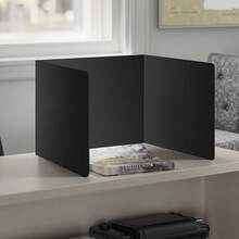 1/2 Stücke schwarzer Kunststoff Desktop Sichtschutz + 4/8 Stücke Namensschilder, leicht zu reinigende Trennwand, Büro Sichtschutz, geeignet für Schule, Unternehmen und andere Szenarien