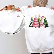 1 pièce/2 pièces/3 pièces Autocollants de transfert de chaleur d'arbre de Noël colorés, boostez instantanément l'ambiance de Noël, applicable aux t-shirts/masques/jeans/sacs à dos, lavable en machine, décalcomanies unisexes DIY