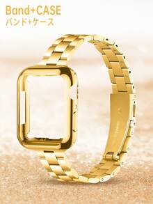 二合一套装：14mm窄款金色金属表带，兼容Ultra/Series 3/2/1/SE/S10/S9/S8/S7/S6/S5/S4/S3/S2/S1，适合38mm/40mm/41mm/44mm/45mm/46mm表壳，金色女士表带，兼容表壳。