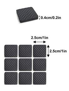 18 Peças Pequenos Protetores Antiarranhões para Móveis, Almofadas Adesivas Quadradas Pretas para Pés de Cadeira, Protetores de Piso, Pés de Borracha para Móveis, Almofadas para Pés de Mesa/Cadeira, Protetores de Piso para Cadeira, Almofadas de Proteção Silenciosa de Borracha para Pernas de Cadeira, Protetores Adesivos para Móveis Usados em Mesa, Porta, Cama, Sofá, Vaso
