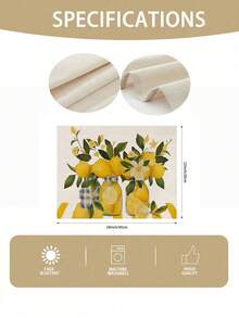 1 pièce/4 pièces/6 pièces/48 pièces Sets de table style nordique à motif citron, résistants à la chaleur, dessous de plats pour tasses à café et bols, lavables, fournitures de décoration pour fête, cottage, hôtel et maison