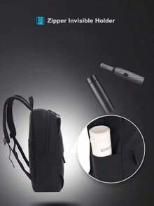 Mochila escolar masculina à prova d'água, estilosa, simples e prática - Preto - Visão 8
