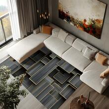 Thảm trải sàn cao cấp màu đen và vàng, họa tiết hình học 3D, đế TPR cao cấp 800g có thể giặt được, hình chữ nhật mềm mại, hiện đại, thích hợp cho ngoài trời, lối vào, phòng khách, phòng ngủ, phòng giặt, phòng tắm, phòng chơi game, thảm cỡ lớn dùng được cả bốn mùa, trang trí nhà cửa. - Nhiều màu 1 - Xem 4