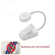 1pc Portable Clip-On Book Light, Battery Powered (Batteries Not Included) Mini Nightlight, Compact Book Light Suitable For Room, School, Bedroom, Study, Living Room, Learning, Office, Reading, Ideal Holiday Gift, Valentine's Day, Christmas, Birthday, Back To School Gift
