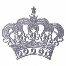 1pc Gold/Silver Hollow Crown Embroidered Applique, DIY Clothing Accessory - Multicolor - View 2