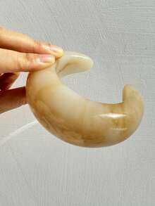 1 件新款米色扎染宽不对称树脂手链，夸张的几何时尚，适合日常和派对的分层佩戴，厚重超大珠宝礼物，秋冬