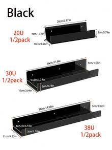 Acrylic Floating Shelves - 2 Packs Organizer Wall Rack For Bathroom, Bedroom Or Kitchen - Easily Installs With Adhesive (No Drilling Required) Or Screws (Drilling Required) - Modern Shelving - Multicolor - View 11