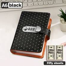2025 Autumn/Winter Promotion New Bestselling Rhinestone Decorated Password Notebook, Large Capacity Cash & Document Storage