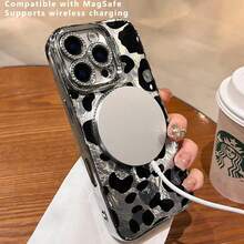 For IPhone 16 Pro Case Magnetic Glitter Compatible With MagSafe Diamond Leopard Cheetah Print Phone Case Cover For IPhone 16 Pro,Pink2025.1apple007 - Màu tím - Xem 11