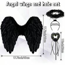 Angel Wings And Halo, Angel Costume For Woman Girls S Teens Angel Accessories For Halloween Party Cosplay
