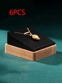 1pc/6pcs Wooden Velvet Jewelry Display Stand, Necklace Pendant Earring Organizer Holder For Jewelry Accessories - Multicolor - View 23