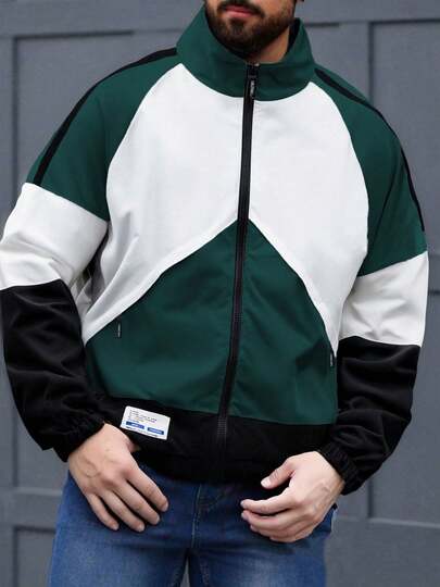 Men's Lightweight Jacket, Breathable & Casual Stand Collar Outdoor Sports Casual Coat