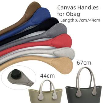 New 1 Pair Solid Colors Short Long Round Canvas Fabric Cloth Handles For Obag Classic Mini O Bag Shoulder Straps Belts Replacements Accessories