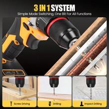 Brushless Motor With Two Speeds, Two Batteries And One Charge +23-Piece Set - Yellow - View 6