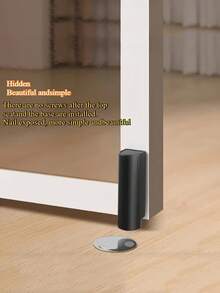 强力磁性门挡，门底磁性门挡，双面胶带，装饰性哑光黑色门挡，降噪硅胶制成，易于安装，无需钻孔，窄磁性门挡 - 静音防撞，防风，高度可调 - 彩色 - 查看 7