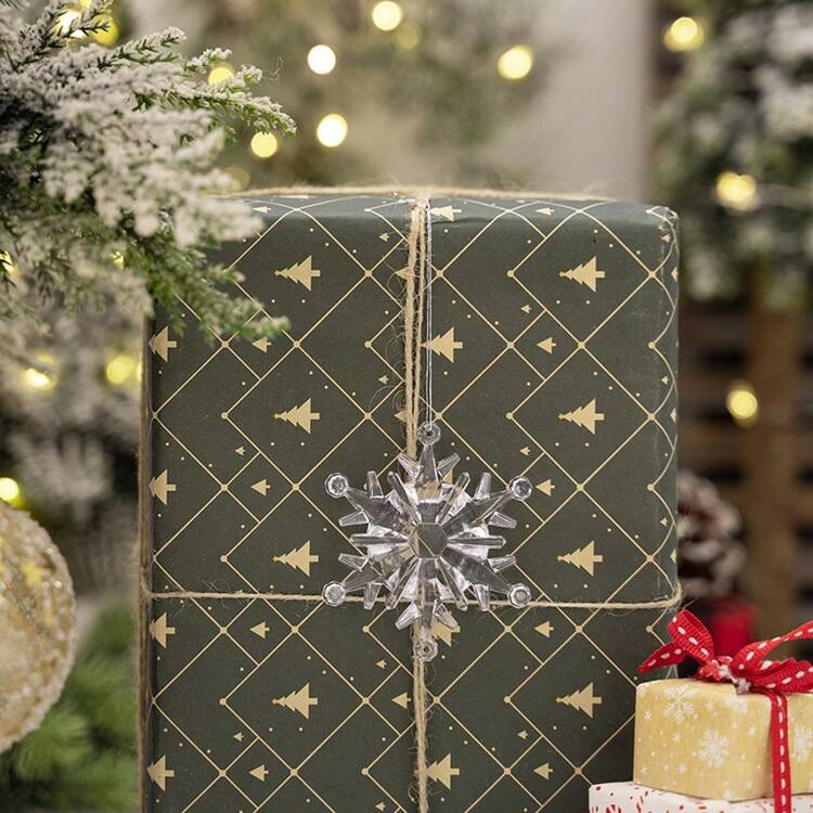 6pcs Transparent Snowflake Ornaments, Acrylic Snowflake Christmas Tree Hanging Decorations, Icicle Pendants, Christmas Tree Snowflake Decorations - Clear - View 6