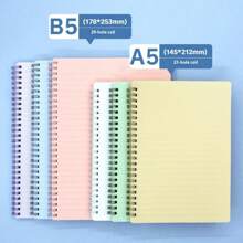1pc A5/B5 Muted Color PP Cover Spiral Notebook (80 Sheets/Book), Suitable For Students, Business, Office, Exams - Lined Notebook, Memo Pad, Diary, Sketchbook, Workbook, Note-Taking