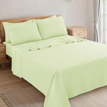 LUX DECOR 6-Piece Embroidered Bed Sheet Set – Brushed Microfiber, Deep Pocket, Lightweight & Breathable – Graduation Gifts, Home Decor, Sleep Protection For Dorms, Student Beds, Back‑To‑School Gift, Soft Bed Linens, Comfortable Sleep, Luxury Bed Set, Valentine's Day Bedroom, Spring Bedding Refresh, Guest Room Essentials, Dorm Room Bedding, Premium Bed Linens, Easy Care Sheets, Hypoallergenic Fabric, Year-Round Comfort, Master Bedroom Update, Matching Bedding Set, Hotel Quality Linens - 香草 - 查看 9